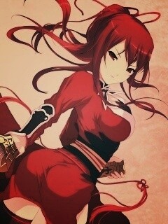 Рыжая девочка с мечем обои