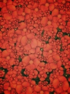 Рисунко с красными цветами обои