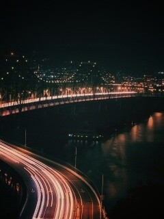 Вид на мост ночью обои