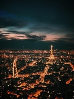 Вид на ночной Париж обои