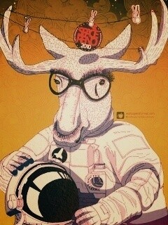 Лось в очках обои