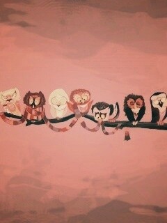 Совы на ветке обои