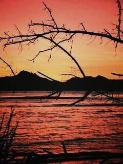 Тропический закат обои