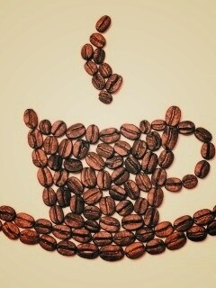 Картина из кофейных зёрен обои