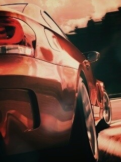 BMW входит в поворот на треке обои