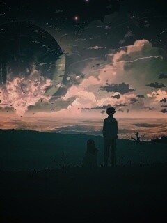 Кадр из творения Макото Синкая обои