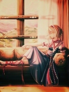 Девушка у окна обои