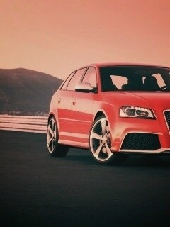Красная Audi RS3 спереди обои