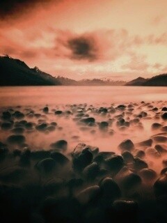 Озеро в тумане обои