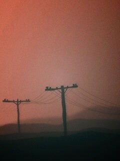 Столбы в тумане обои