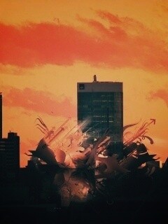 3D абстракция прямо в городе обои