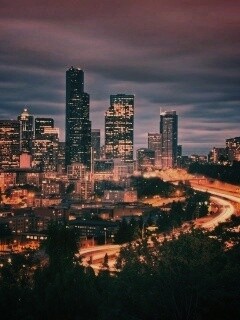 Город вдали обои