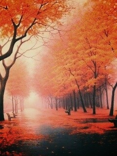 Дорога в осень обои