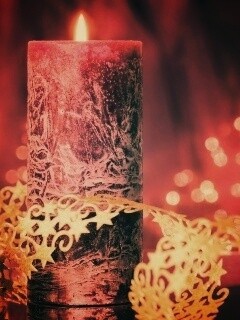 Новогодняя свеча обои