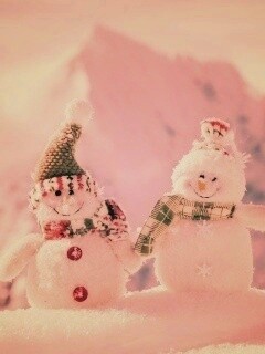 Три снеговика обои