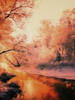 Зимняя река обои