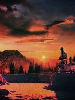 Зимнее солнце обои