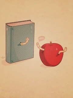 Книжный червь обои