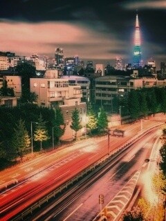 Светящийся город обои