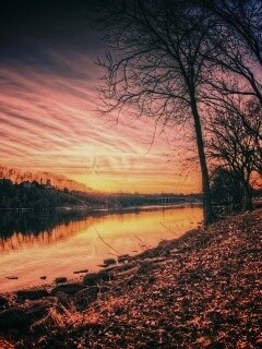 Осенний закат обои