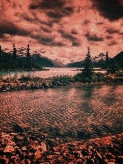 Горная река обои