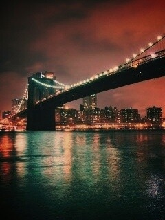 Мост в огнях обои