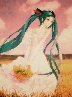 Хатсуне в поле обои