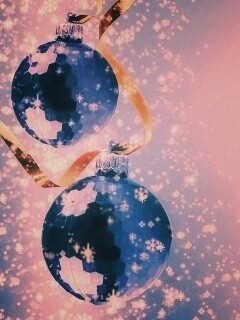 Синие новогодние шары обои