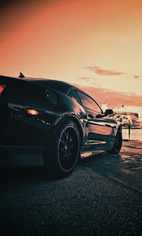 Черный спорткар обои