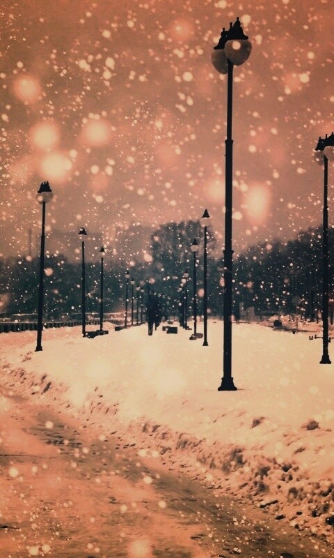 Зимняя набережная обои