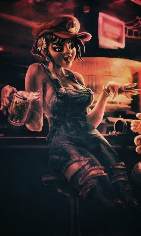 Девушка Марио обои