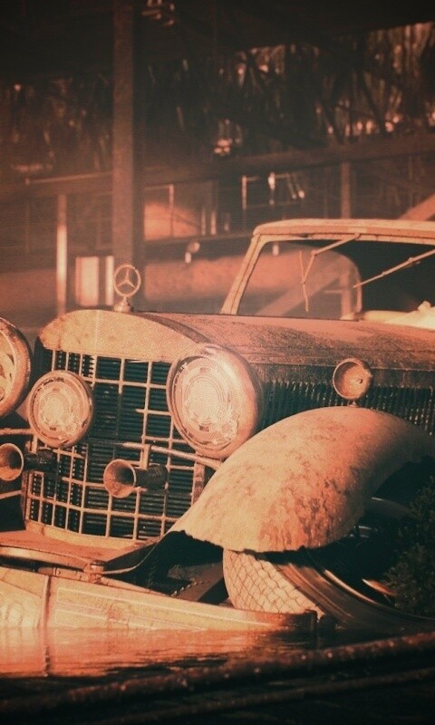 Гниющий ретро мерседес обои