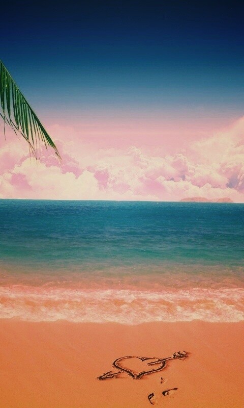 Любовь на океанском берегу обои