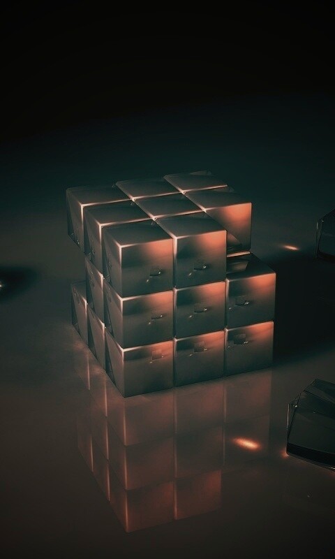 Стеклянный кубик рубика обои