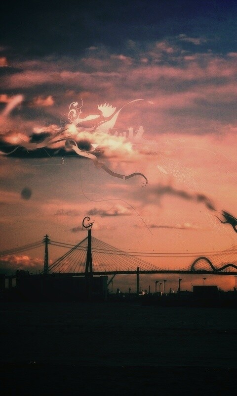 Абстракиця над мостом обои