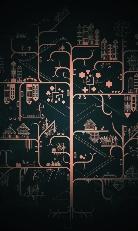 Древовидный город обои