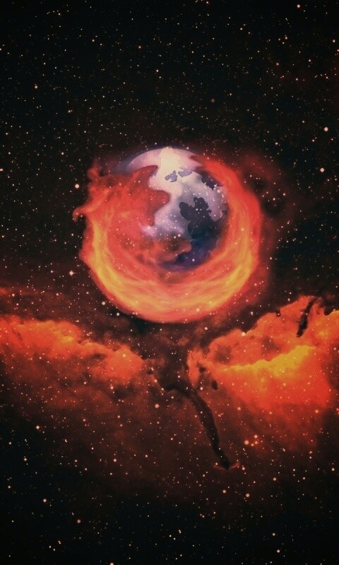 Firefox в космосе обои