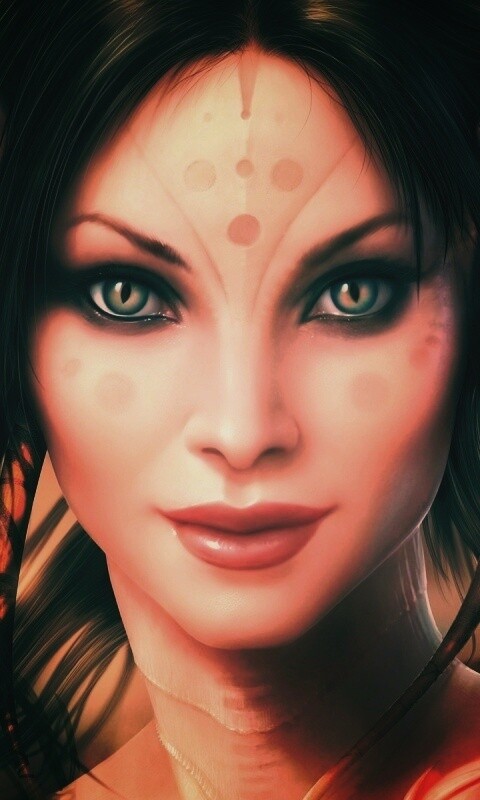 Эльфийка с кошачьими глазами обои