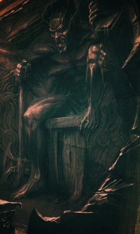 Довакин и Барбас в святилище Клавикуса Вайла обои