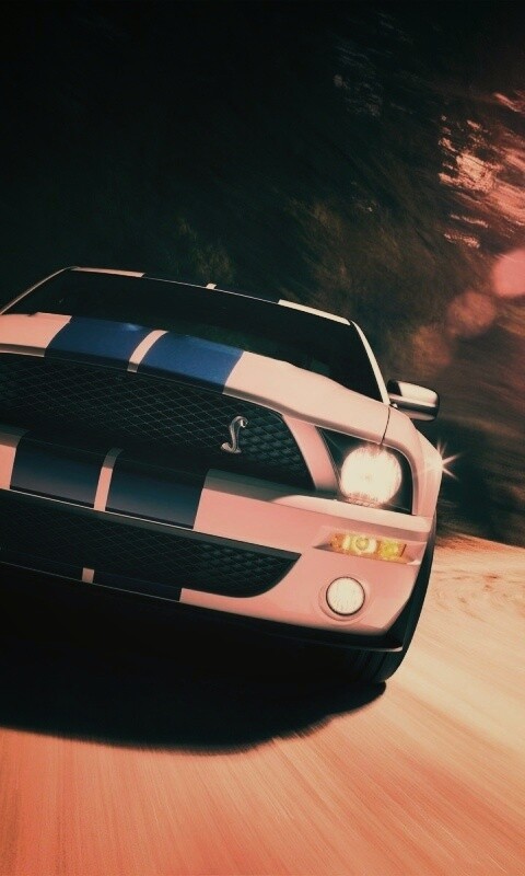 Форд Шелби с синими полосками обои