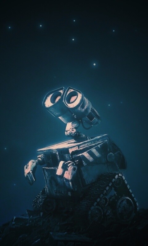 Валли смотрит на звезды обои