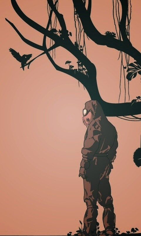 Человек в защитном костюме обои