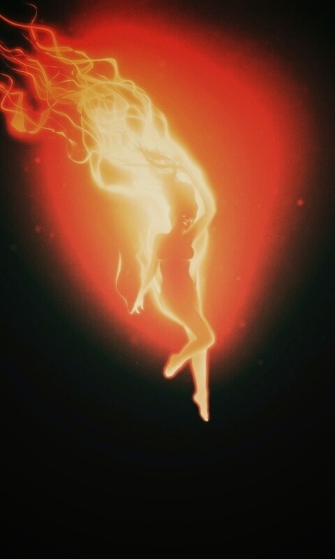 Огненная девушка обои
