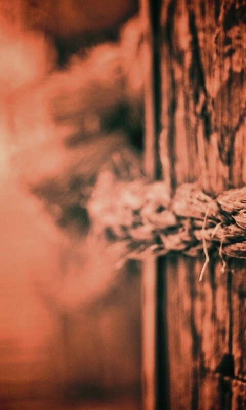 Веревка на деревянном столбе обои