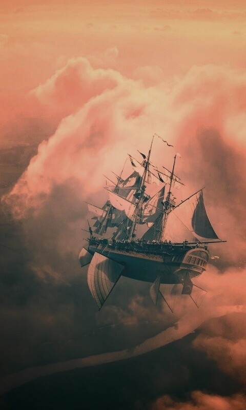 Летающий корабль обои