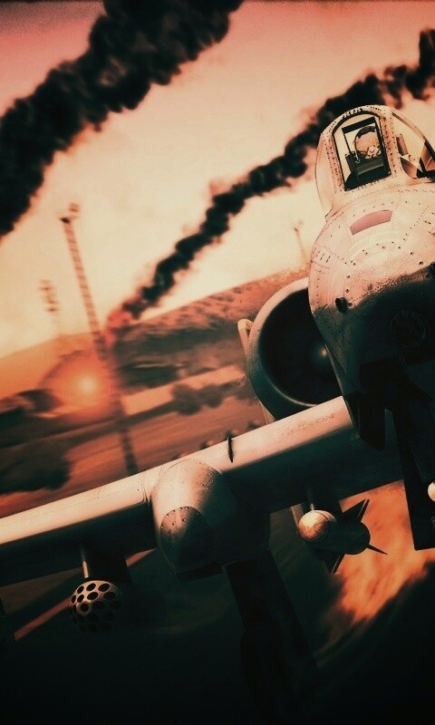 Самолет взлетает с атакованного аэродрома обои