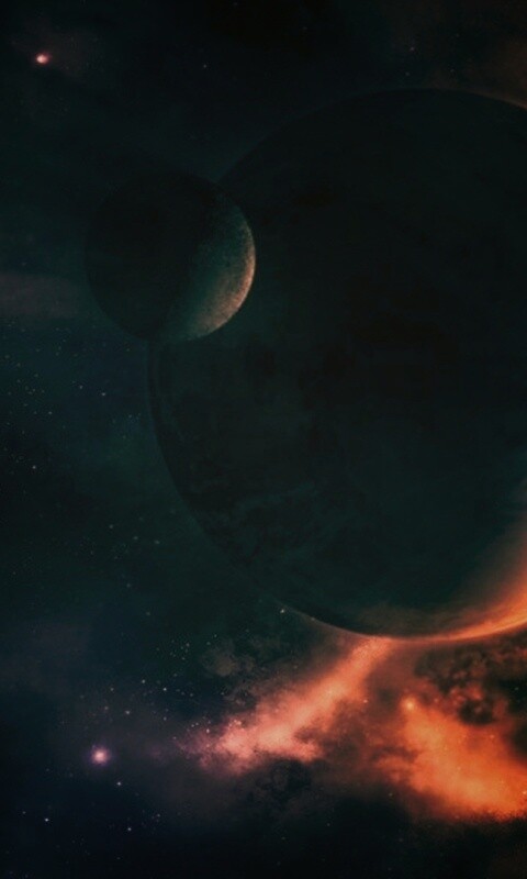 Планета с одним спутником обои