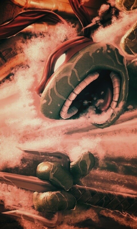 Рафаэля и Леонардо смывает водой обои