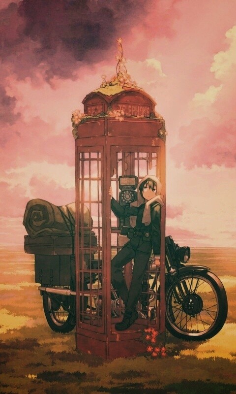 Парень в телефонной будке обои