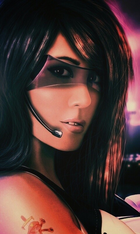 Девушка из будущего с пистолетом обои